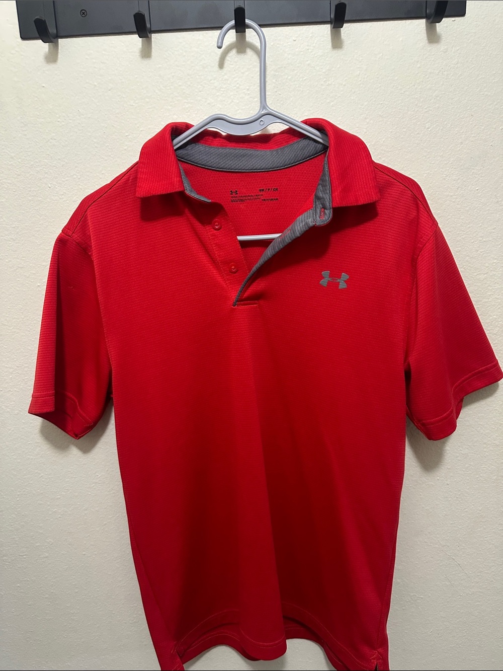 Under Armour Red Men’s Polo with Gray Trim